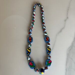 Colorful Ceramic Beaded Necklace with fish Design